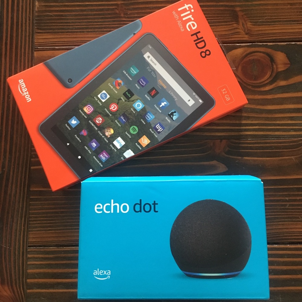 Amazon Fire HD Tablet and Echo Dot 4th Gen Bundle